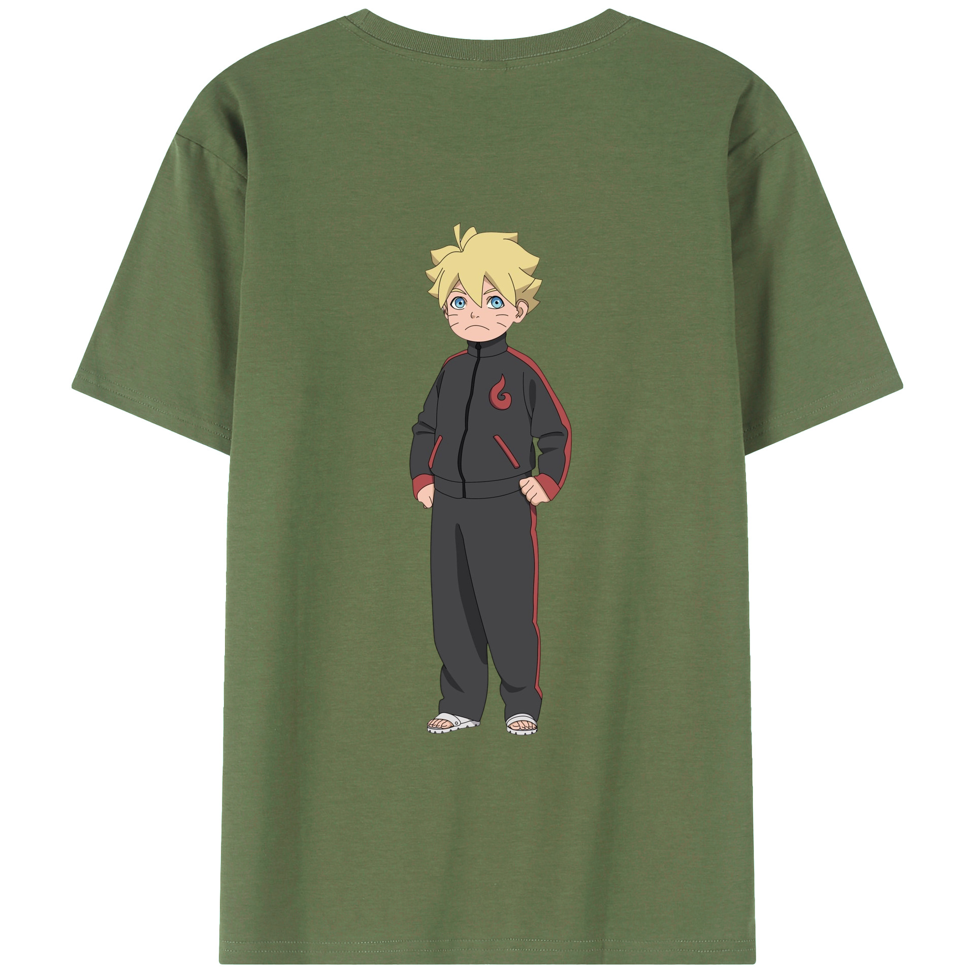 （画像用） NARUTO -ナルト- うずまき ボルト Uzumaki Boruto 綿100％ メンズ半袖Tシャツ（バックプリント） 通気性